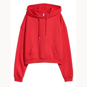 Red Short Cropped Hoodie